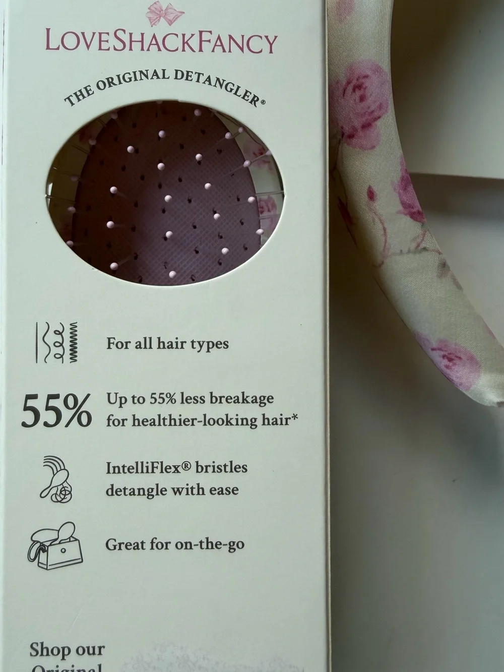 NWT LoveShackFancy Ribbon Rosa Mini Detangler, Headband, & Eyemask set